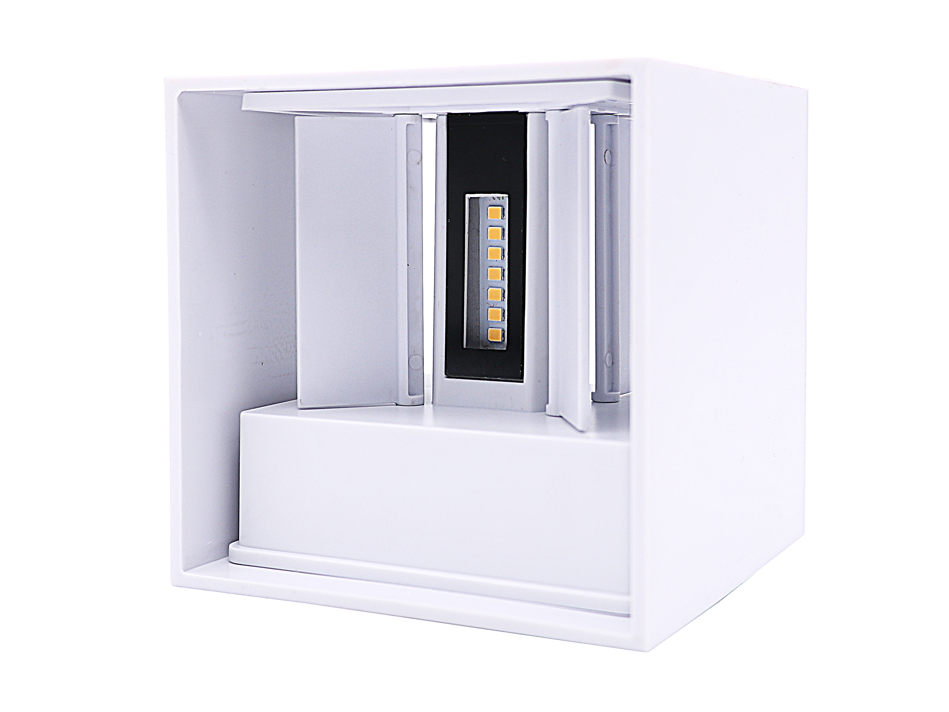 Wandlamp LED 2x3W 3000K IP65 wit CUBE LITE