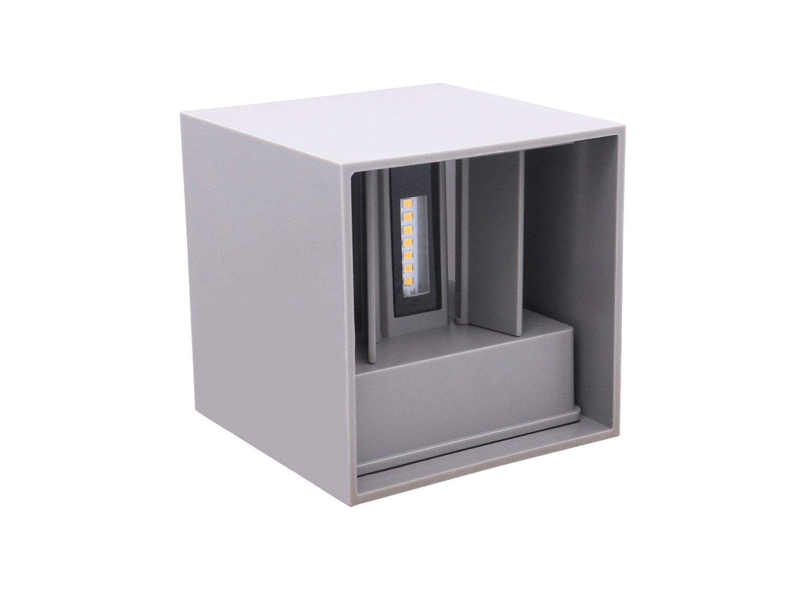 Buitenwandlamp LED 2x3W 3000K IP54 grijs CUBE LITE