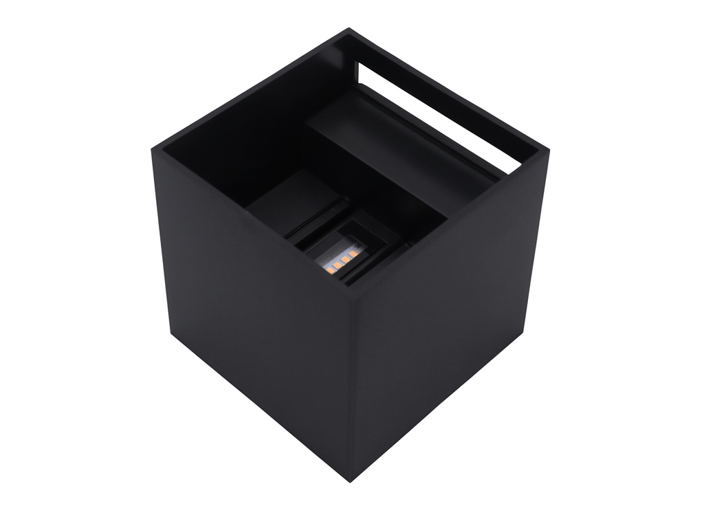 Wandlamp LED 2x3W 3000K IP65 zwart CUBE LITE