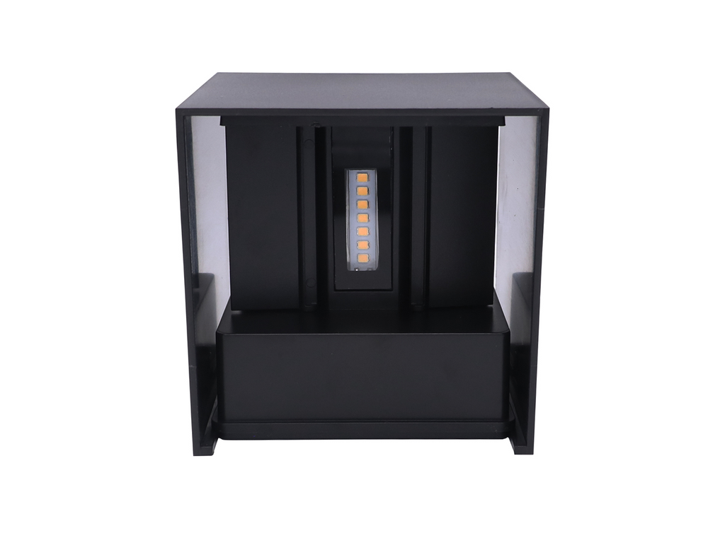 Wandlamp LED 2x3W 3000K IP65 zwart CUBE LITE