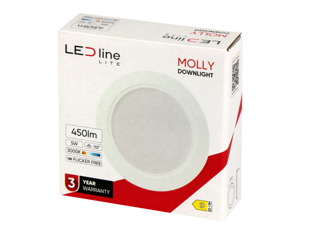 Downlight MOLLY 3000K 5W 450lm rond IP20 Wit LITE