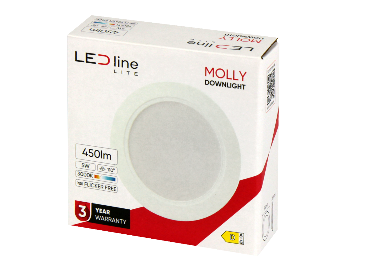 Downlight MOLLY 3000K 5W 450lm rond IP20 Wit LITE
