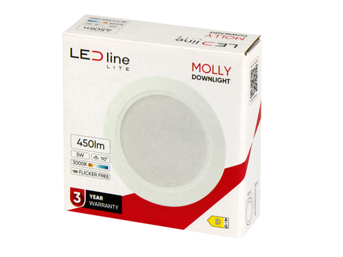 Downlight MOLLY 3000K 5W 450lm rond IP20 Wit LITE