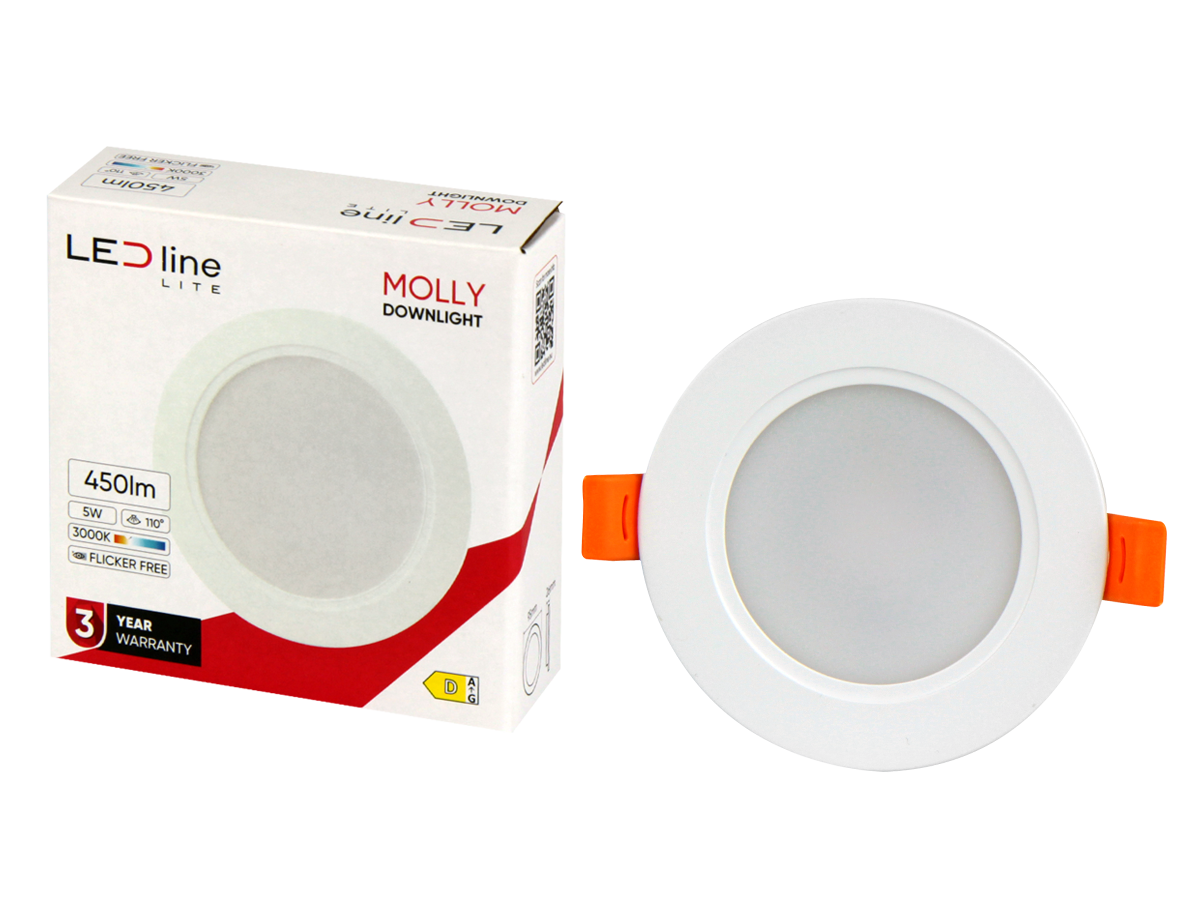 Downlight MOLLY 3000K 5W 450lm rond IP20 Wit LITE
