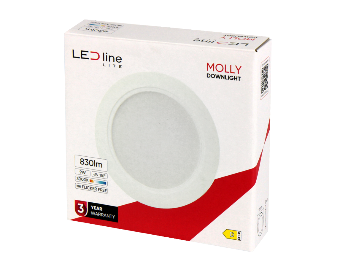 Downlight MOLLY 3000K 9W 830lm rond IP20 Wit LITE