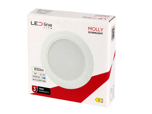 Downlight MOLLY 3000K 9W 830lm rond IP20 Wit LITE