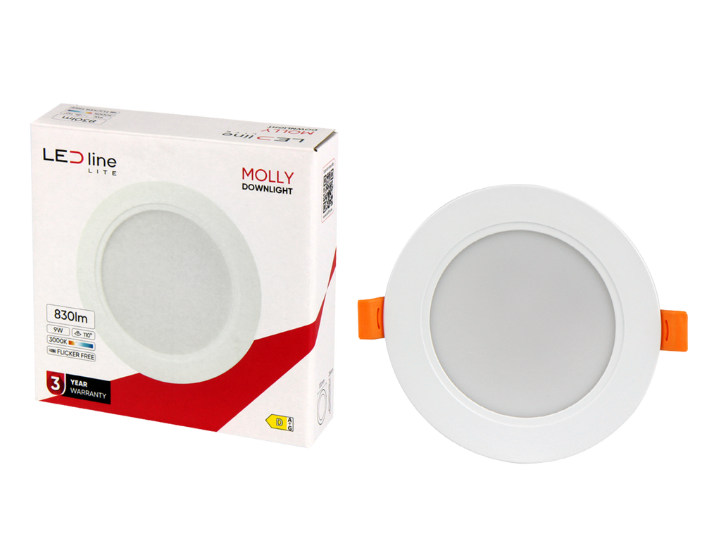 Downlight MOLLY 3000K 9W 830lm rond IP20 Wit LITE
