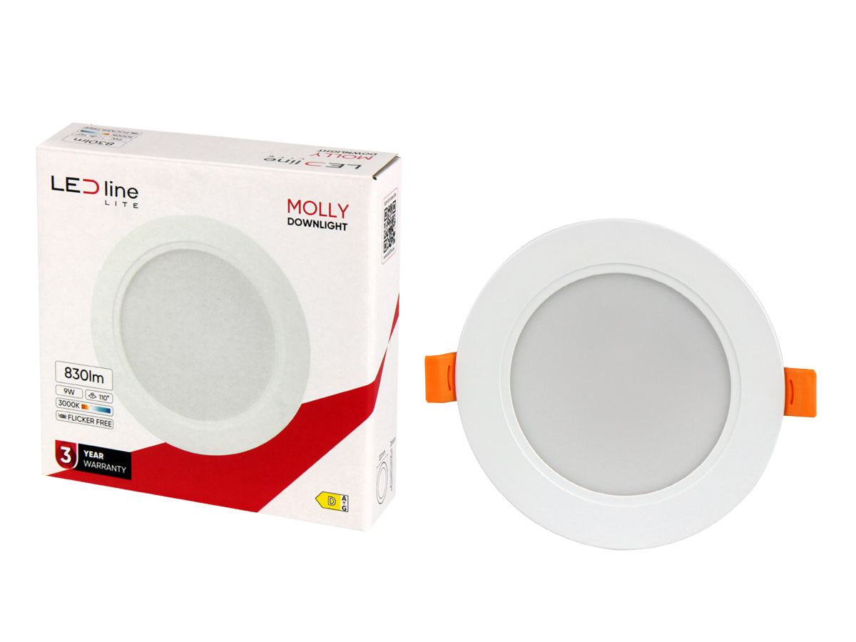 Downlight MOLLY 3000K 9W 830lm rond IP20 Wit LITE