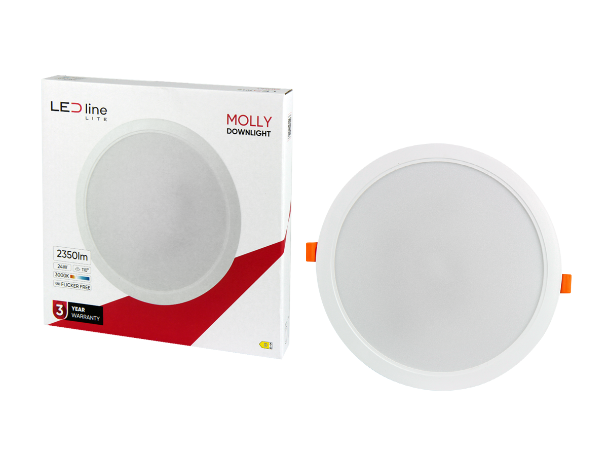 Downlight MOLLY 3000K 24W 2350lm rond IP20 Wit LITE