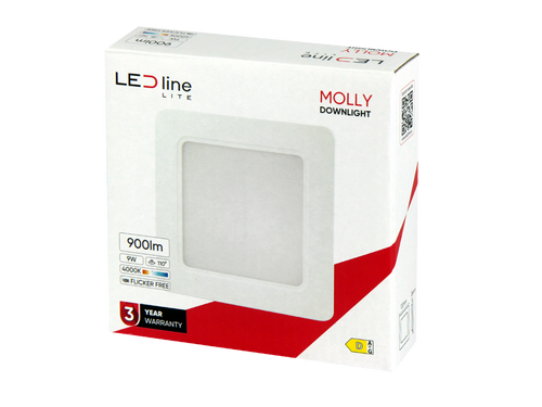 Downlight MOLLY 4000K 9W 900lm vierkant IP20 Wit LITE