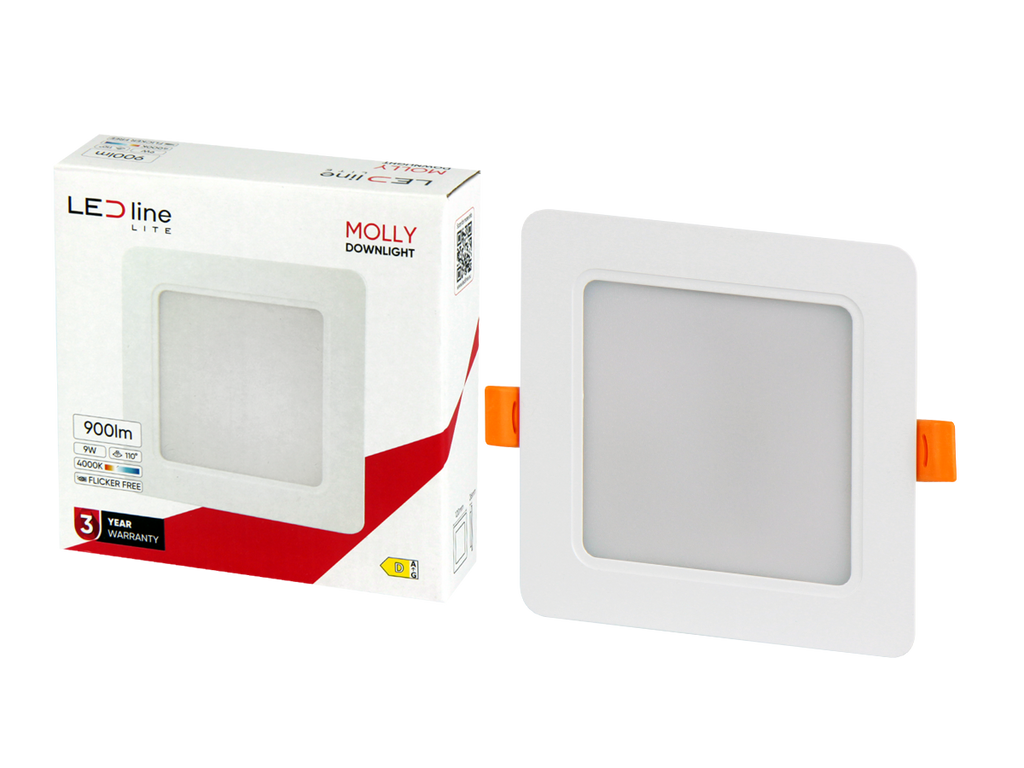 Downlight MOLLY 4000K 9W 900lm vierkant IP20 Wit LITE