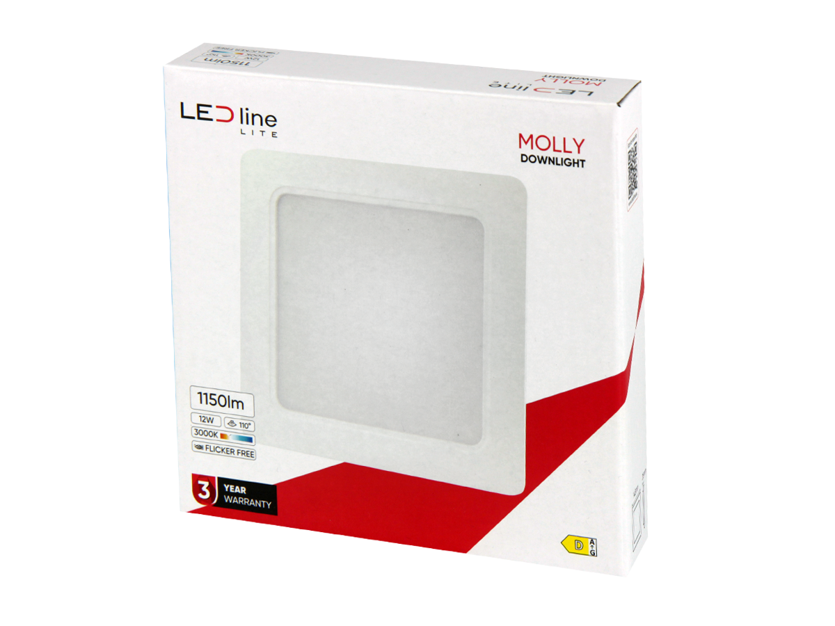 Downlight MOLLY 3000K 12W 1150lm vierkant IP20 Wit LITE
