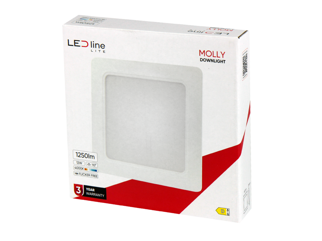 Downlight MOLLY 4000K 12W 1250lm vierkant IP20 Wit LITE