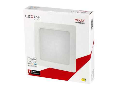 Downlight MOLLY 4000K 12W 1250lm vierkant IP20 Wit LITE