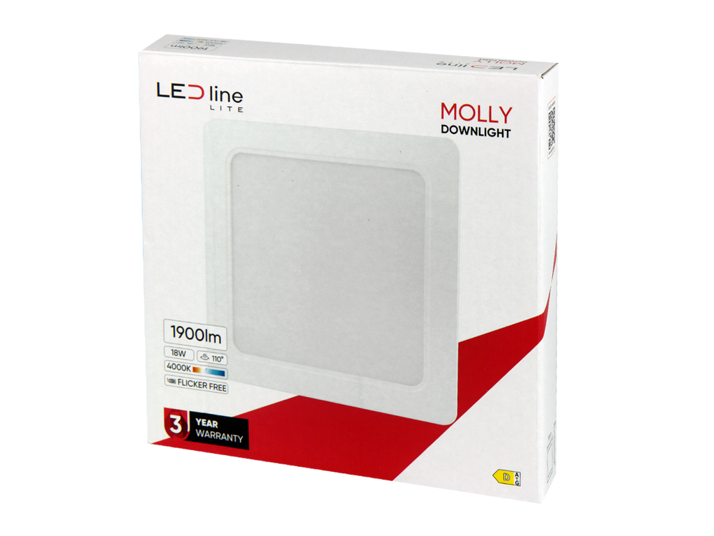 Downlight MOLLY 4000K 18W 1900lm vierkant IP20 Wit LITE