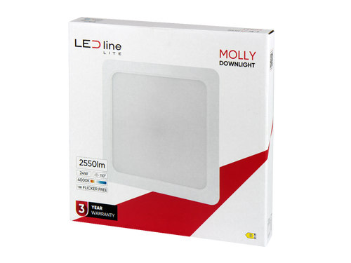Downlight MOLLY 4000K 24W 2550lm vierkant IP20 Wit LITE