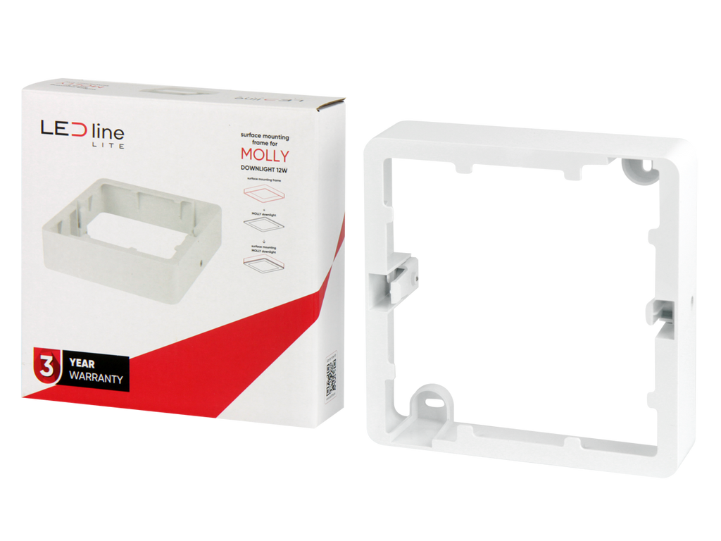 Downlight MOLLY Vierkante inbouwlijst voor opbouwmontage 12W wit LITE