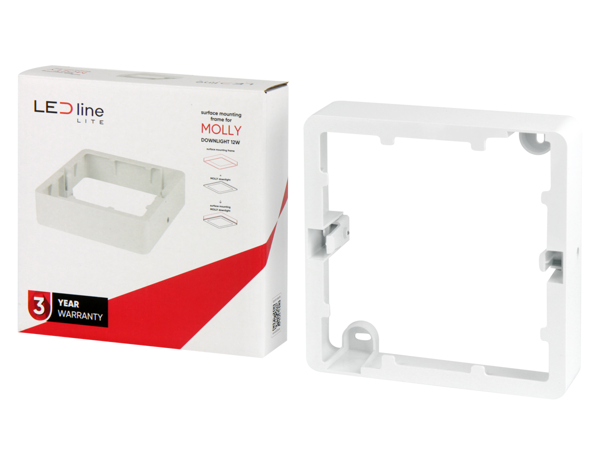 Downlight MOLLY Vierkante inbouwlijst voor opbouwmontage 12W wit LITE