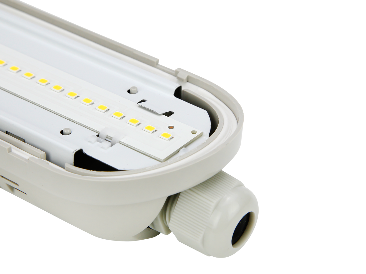 LED line hermetische armatuur LINKER 4000K 80W 12000lm IP65 150cm grijs PRIME noodmodule LAW 3h AT