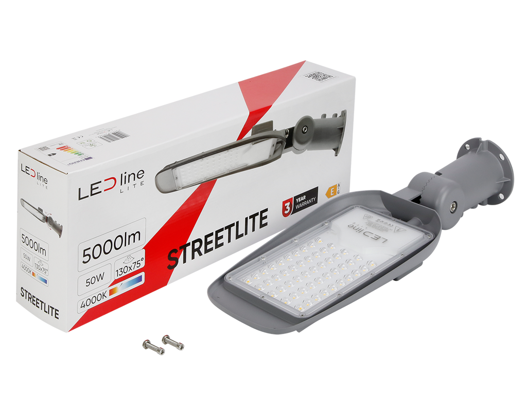 Wegverlichting Armatuur STREETLITE 4000K 50W 5000lm IP65 grijs LITE