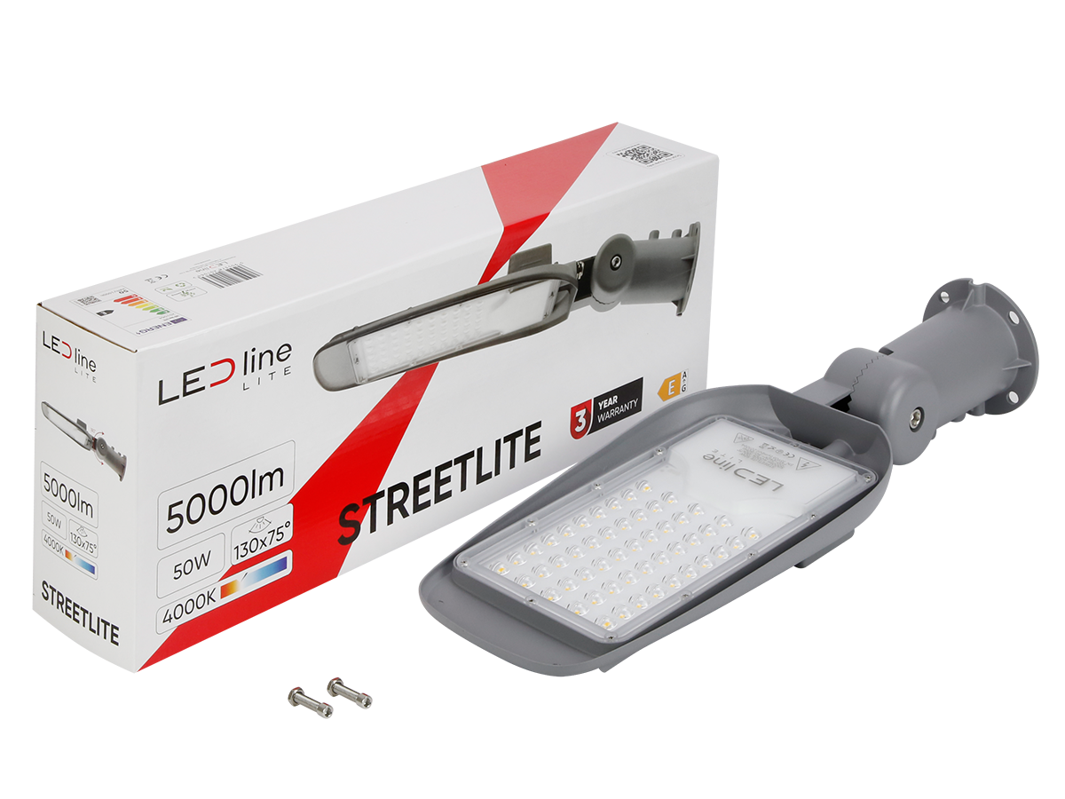 Wegverlichting Armatuur STREETLITE 4000K 50W 5000lm IP65 grijs LITE