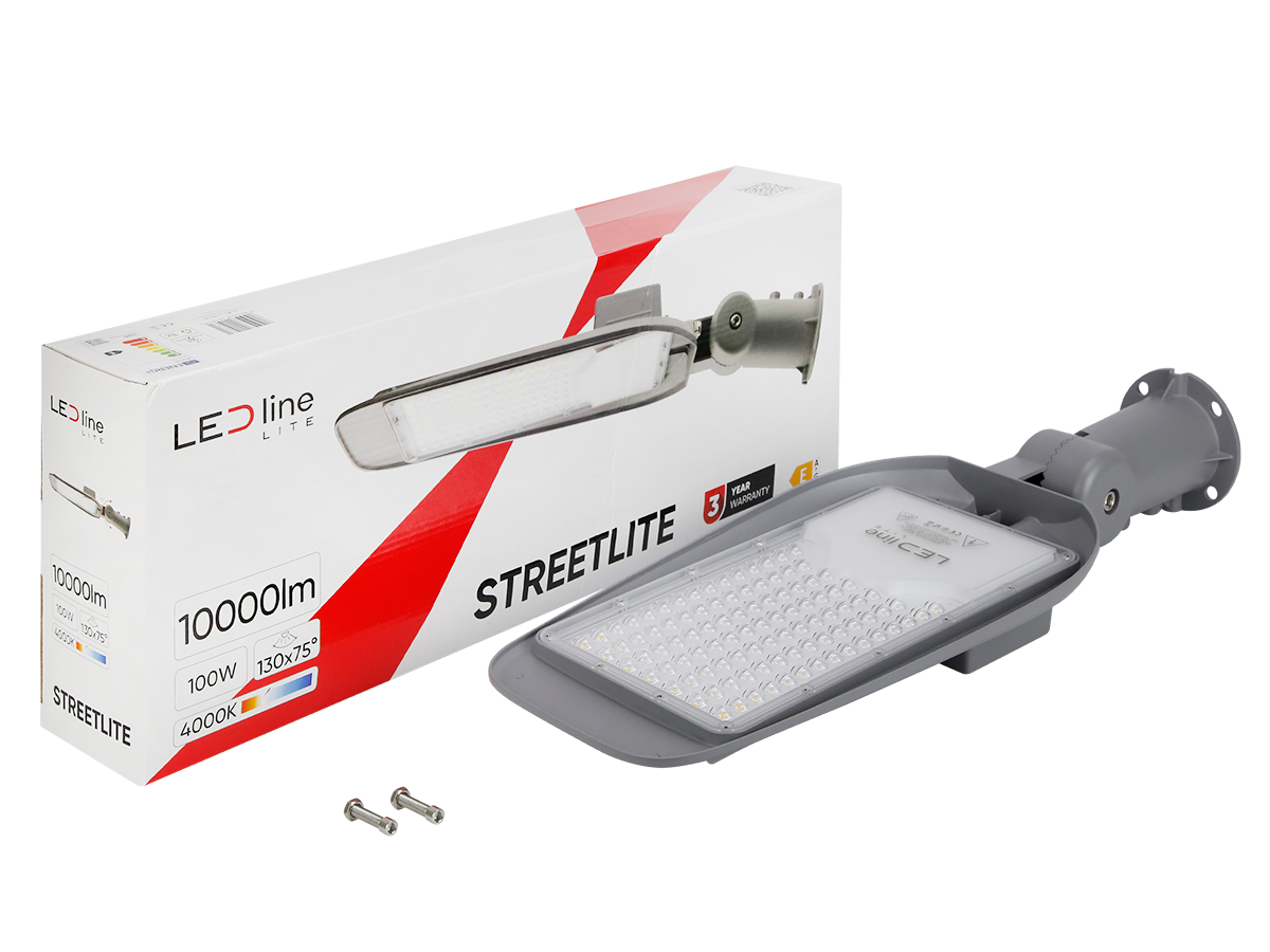 Wegverlichting Armatuur STREETLITE 4000K 100W 10000lm IP65 grijs LITE
