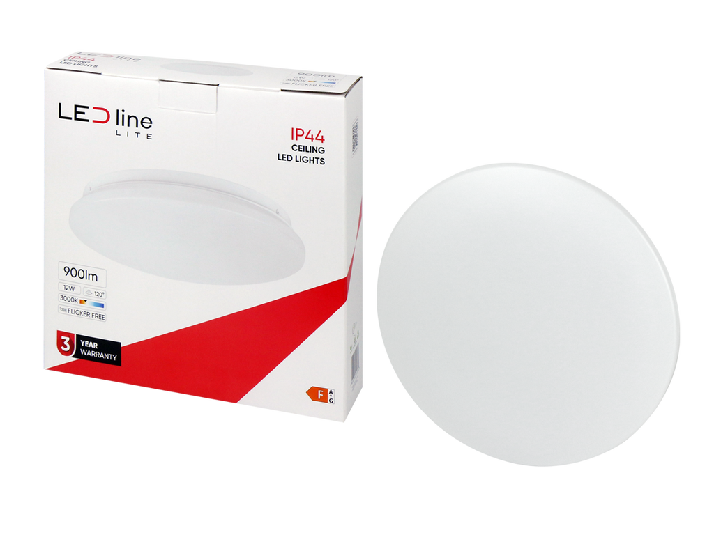 Plafonlamp 3000K 12W 900lm rond IP44 wit LITE