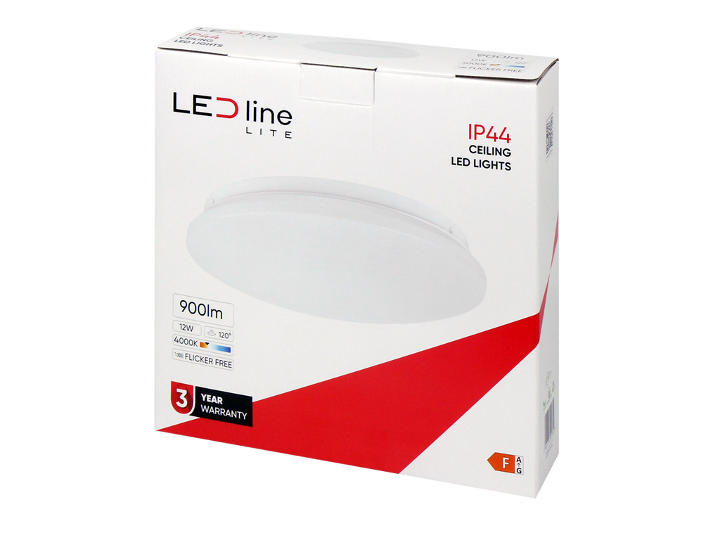 Plafonlamp 4000K 12W 960lm rond IP44 wit LITE