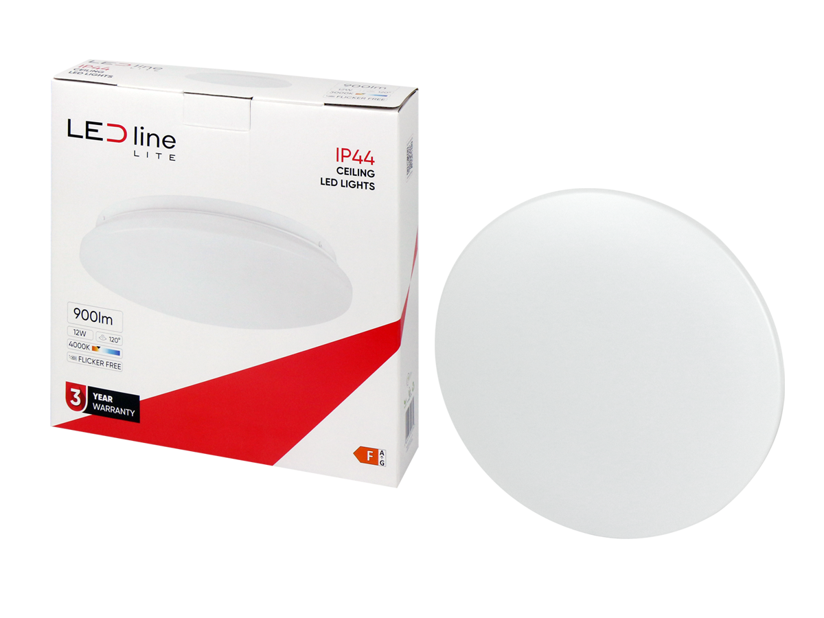 Plafonlamp 4000K 12W 960lm rond IP44 wit LITE