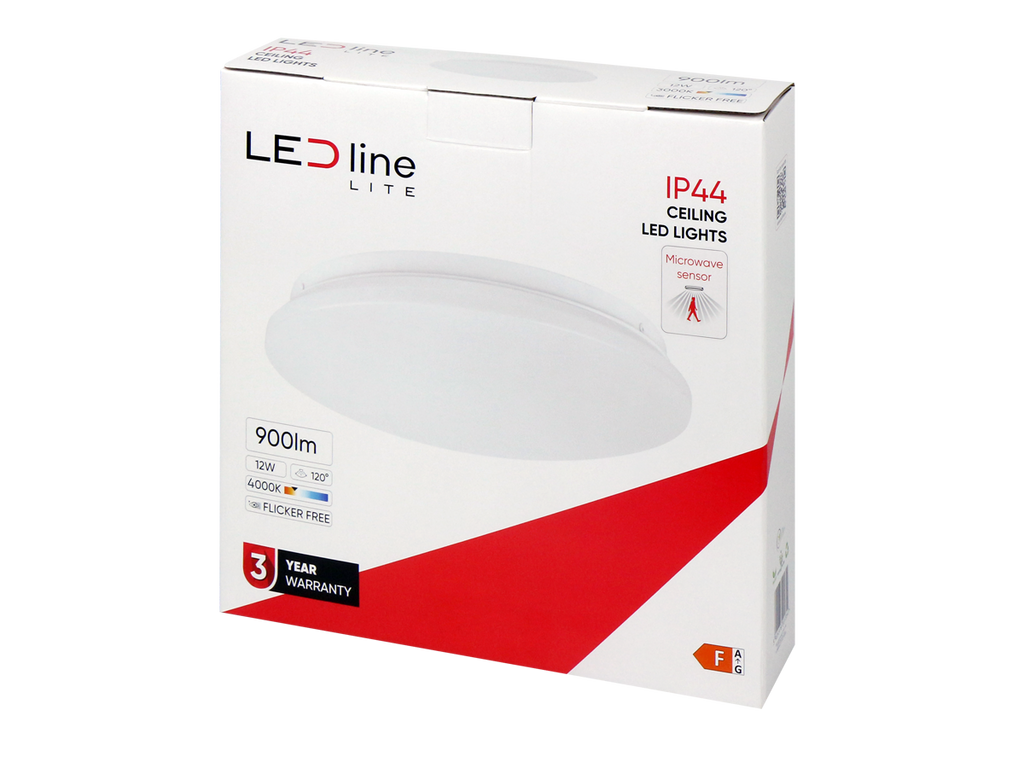 Plafonlamp 4000K 12W 960lm rond IP44 wit LITE bewegingssensor