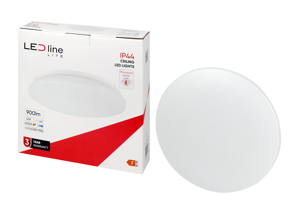 Plafonlamp 4000K 12W 960lm rond IP44 wit LITE bewegingssensor