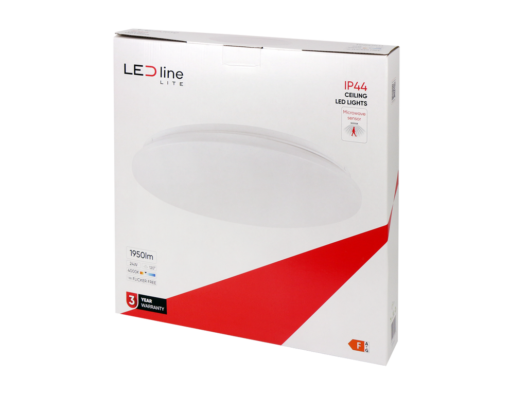 Plafonlamp 4000K 24W 1950lm rond IP44 wit LITE bewegingssensor