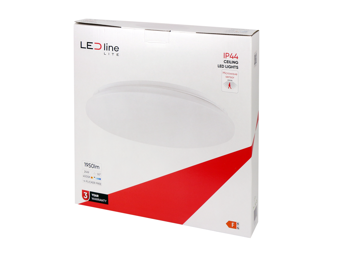 Plafonlamp 4000K 24W 1950lm rond IP44 wit LITE bewegingssensor
