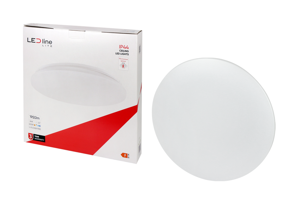 Plafonlamp 4000K 24W 1950lm rond IP44 wit LITE bewegingssensor