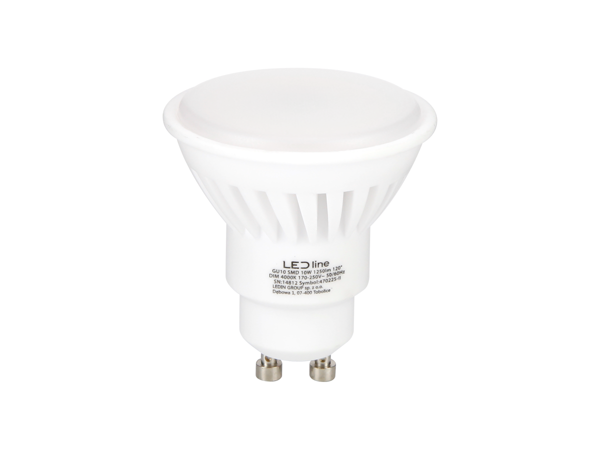 LED-lamp GU10 4000K 10W 1250lm 230V 120 ° DIM Keramische prime