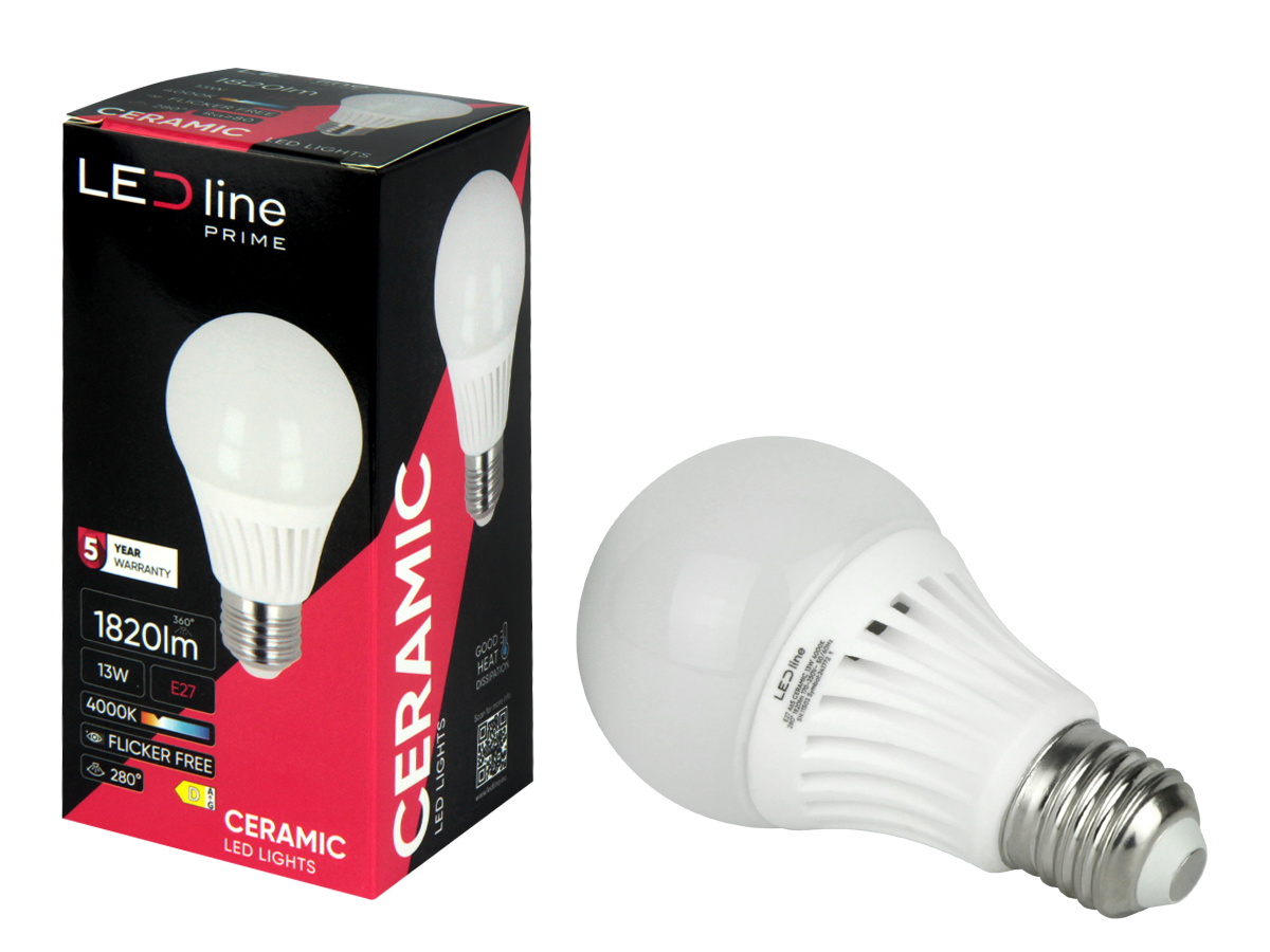 LED line Lamp E27 2700K 13W 1820lm 230V 280° A65 Keramiek PRIME