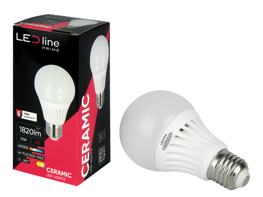 LED line Lamp E27 4000K 13W 1820lm 230V 280° A65 Keramiek PRIME
