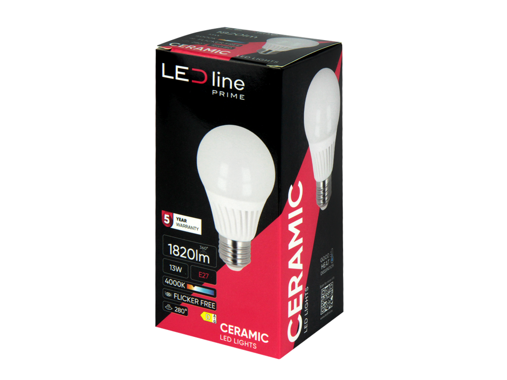 LED line Lamp E27 4000K 13W 1820lm 230V 280° A65 Keramiek PRIME