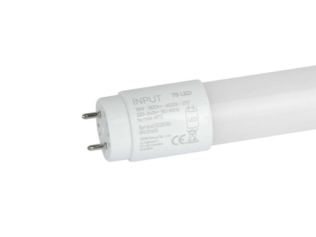 LED lamp T8 G13 4000K 18W 1820lm 230V 270 ° LITE glas