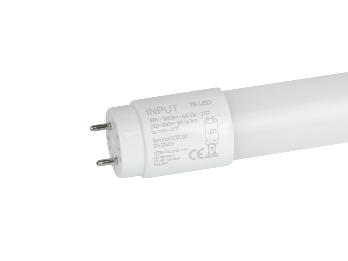 LED lamp T8 G13 6500K 18W 1820lm 230V 270 ° LITE glas