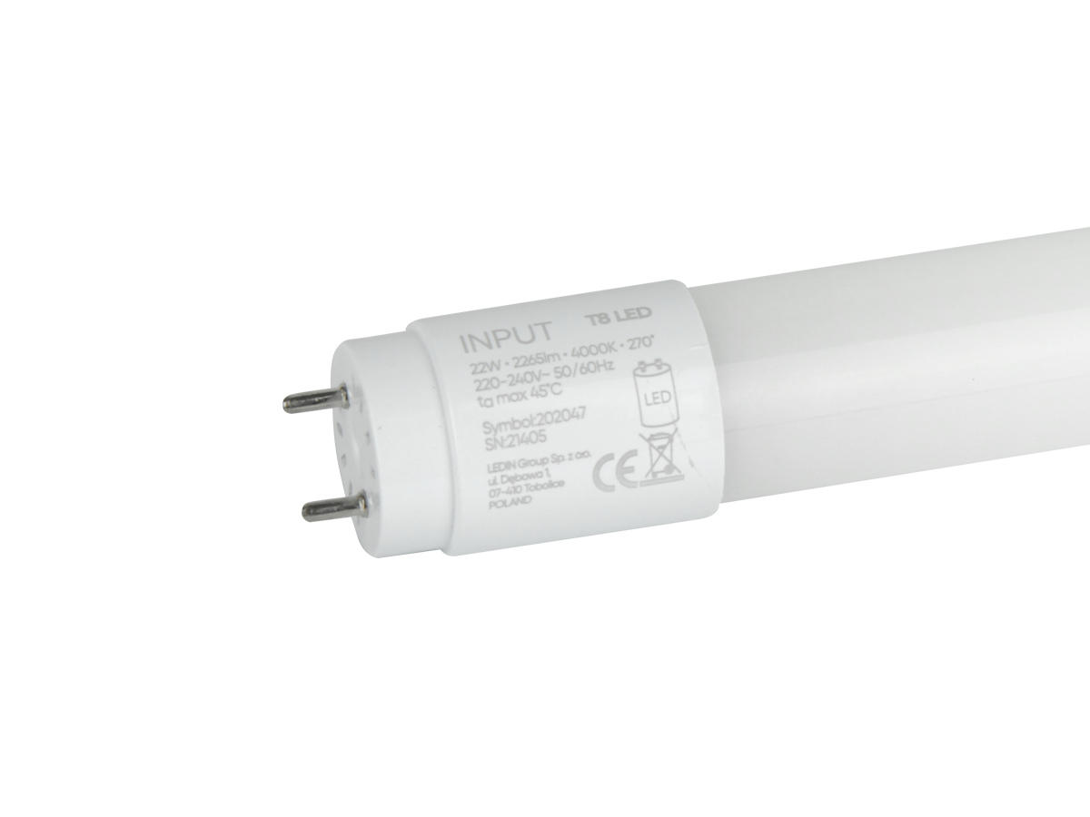 LED lamp T8 G13 4000K 22W 2265lm 230V 270 ° LITE glas