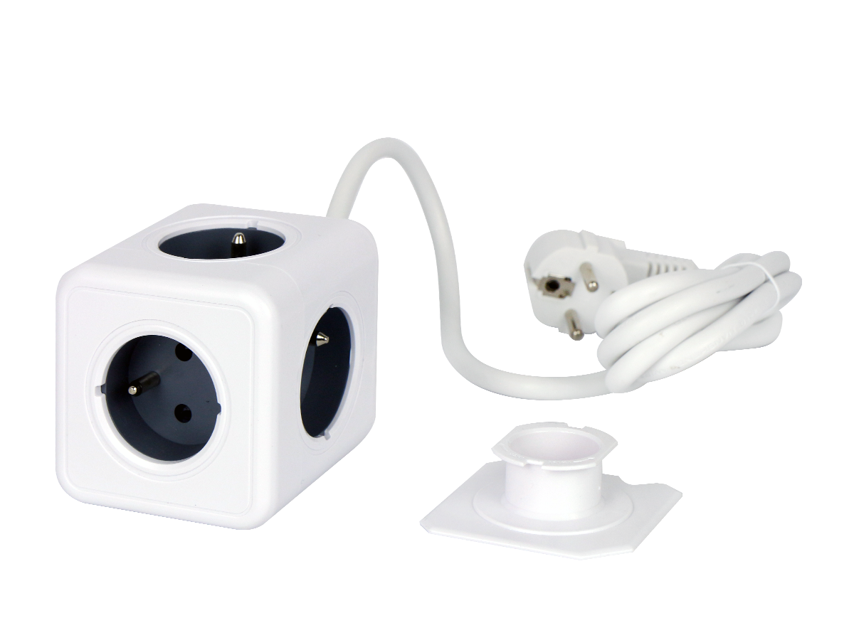 Verlengsnoer CUBE 5 sockets 1,5m 16A/3680W AURA line