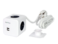 Verlengsnoer CUBE 4 stopcontacten + 2xUSB (2,1A) 1,5m 16A/3680W Schuko AURA line