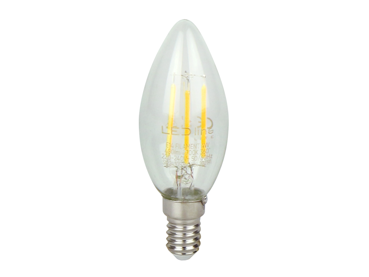 LED-lamp E14 2700K 4W 480lm 230V 360 ° FILAMENT C35 LITE Glas