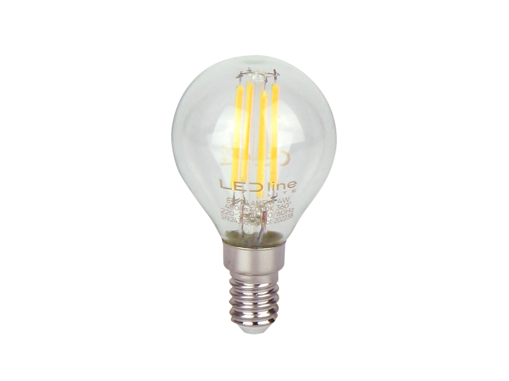 LED-lamp E14 4000K 4W 480lm 230V 360 ° FILAMENT G45 LITE Glas