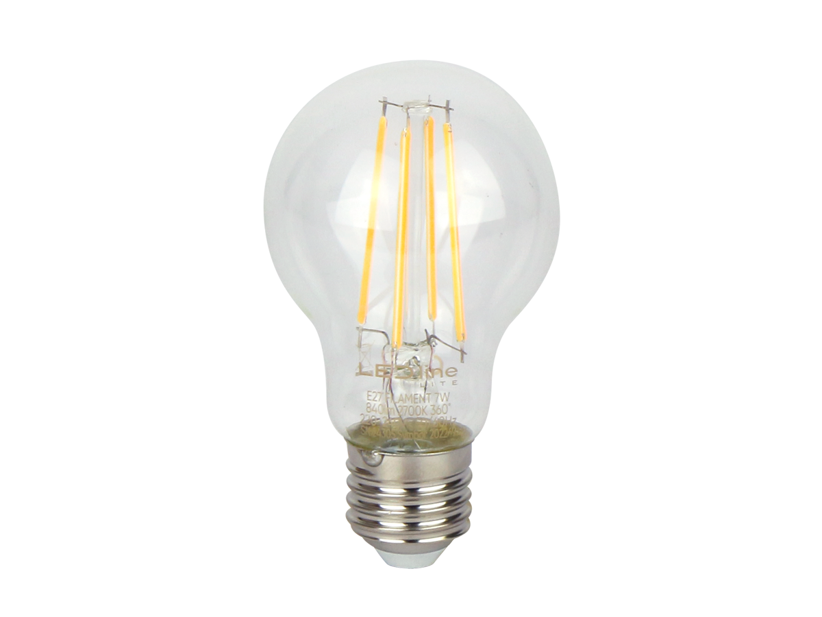 LED-lamp E27 2700K 7W 840lm 230V 360° FILAMENT A60 Glas LITE