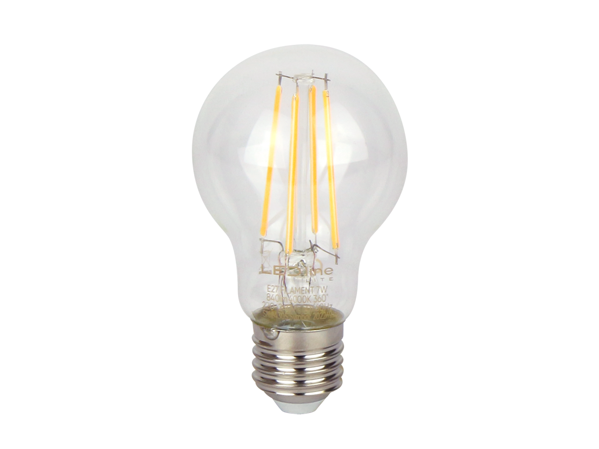 LED-lamp E27 4000K 7W 840lm 230V 360° FILAMENT A60 Glas LITE