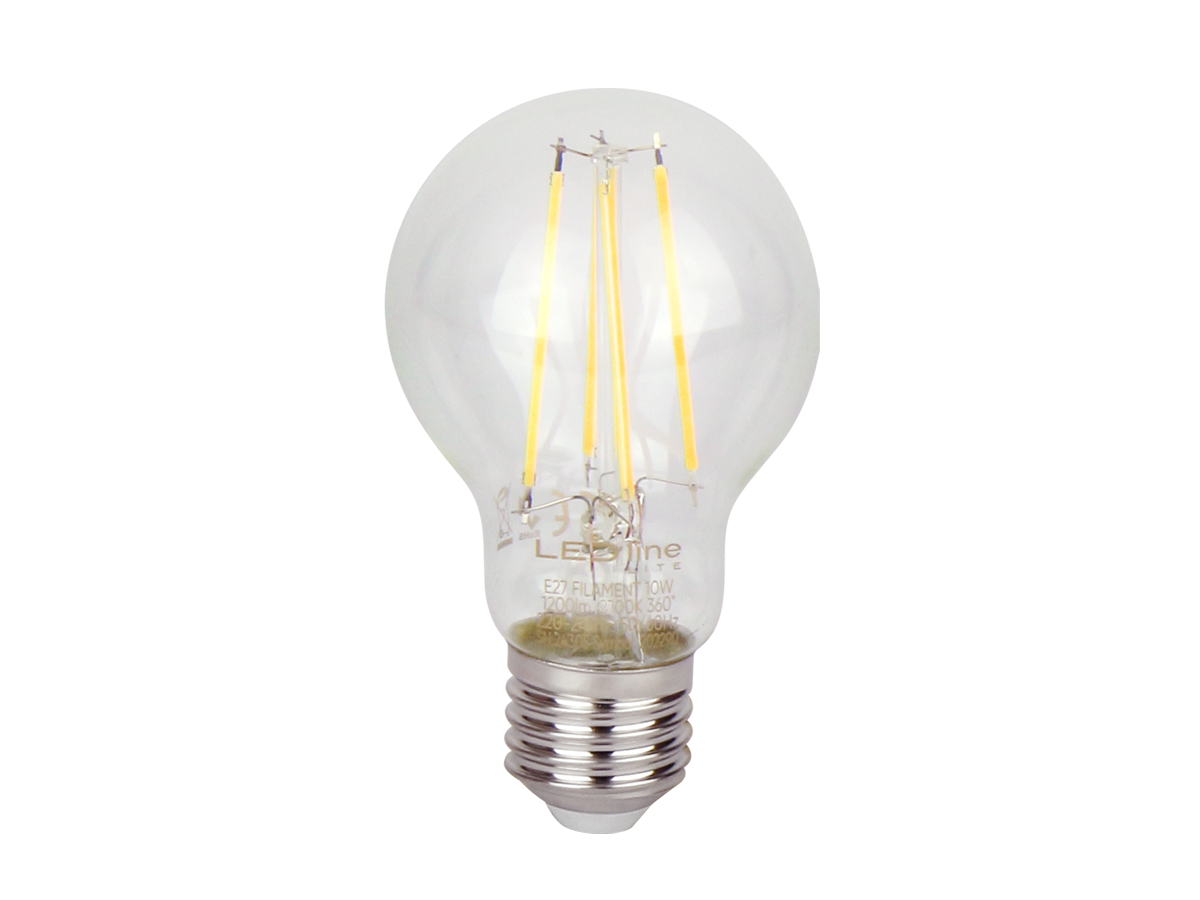 LED-lamp E27 2700K 10W 1200lm 230V 360° FILAMENT A60 Glas LITE