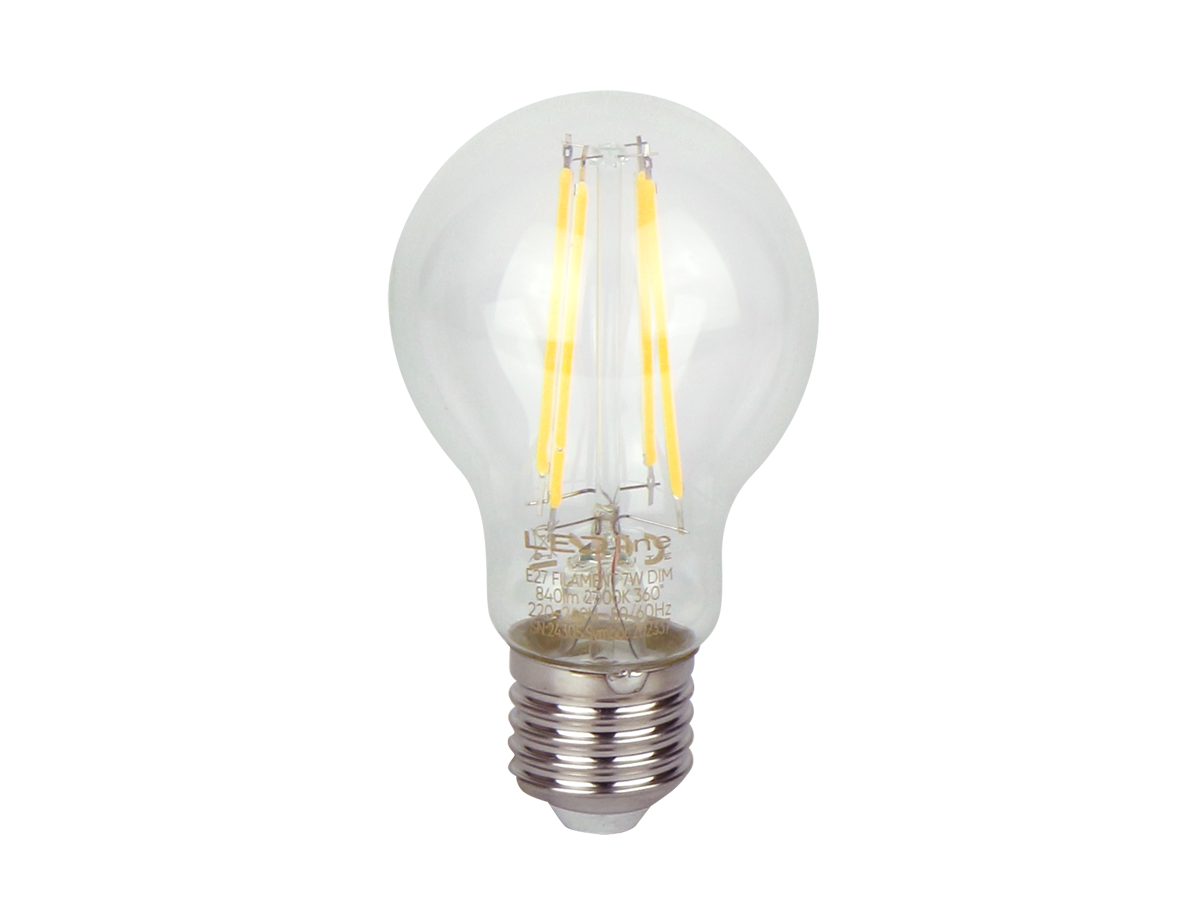 LED-lamp E27 2700K 7W 840lm 230V 360 ° FILAMENT A60 SIM Glass LITE