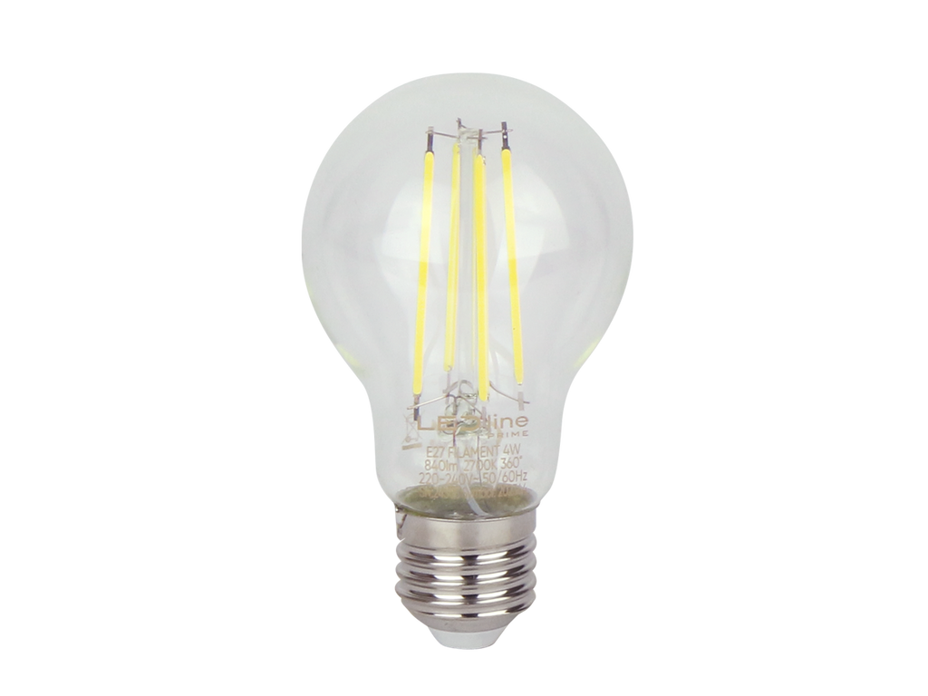 LED-lamp E27 4000K 4W 840lm 230V 360° FILAMENT A60 Glas PRIME
